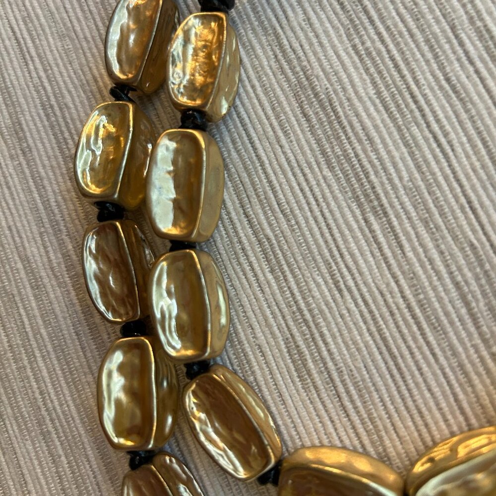 Chico's Chunky Gold Beaded Necklace